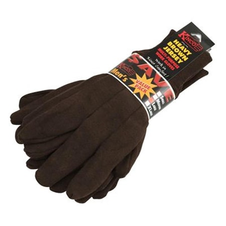 Kinco 9 oz Large Brown Jersey Gloves, 3PK 251353